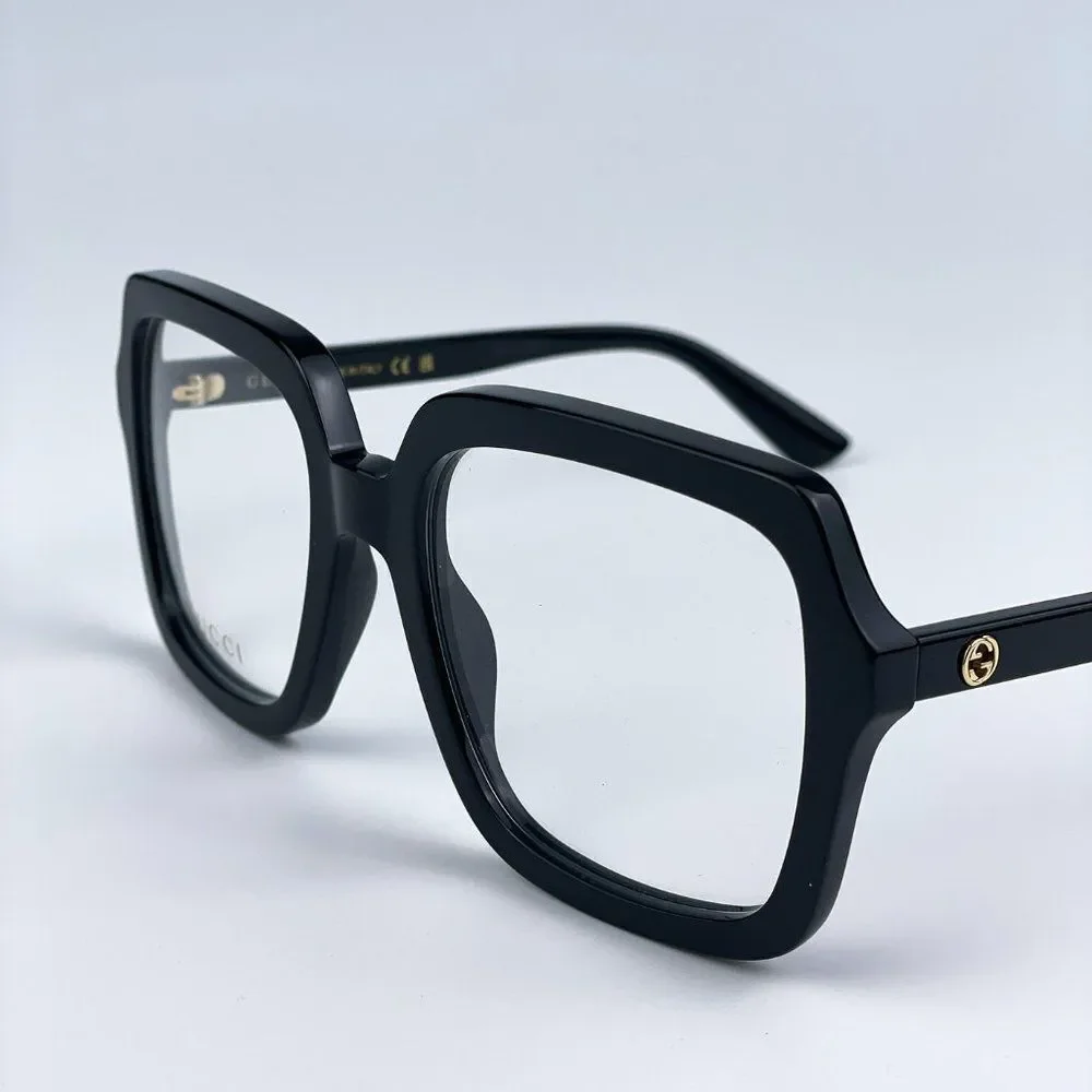 NEW Gucci GG1318O 001 Black Square Women Eyeglasses